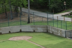 A view of a baseball field from above.